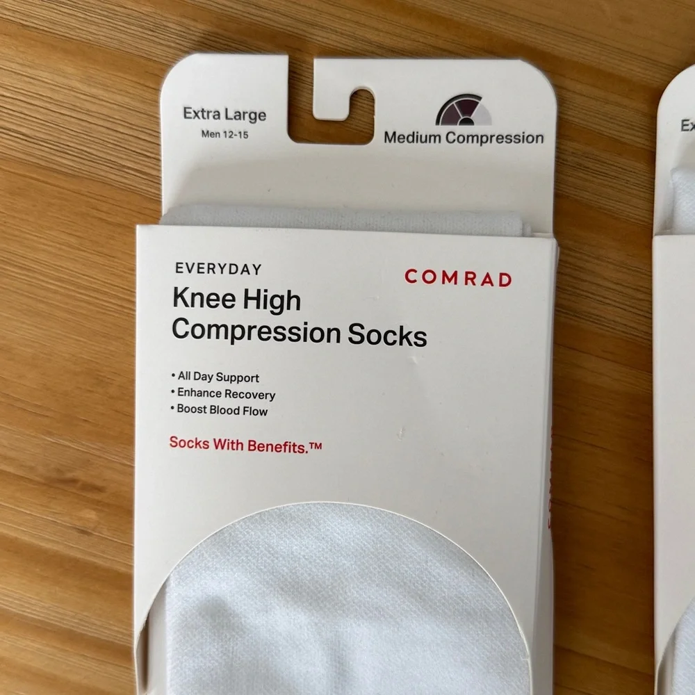COMRAD Knee High Compression Socks 2 Pair NWT - Picture 2 of 4